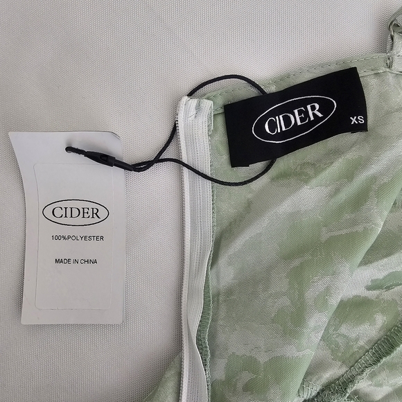 Cider Green Lace Floral Sweetheart Midi Dress NWT XS Cottagecore Spring Wedding - Picture 7 of 11